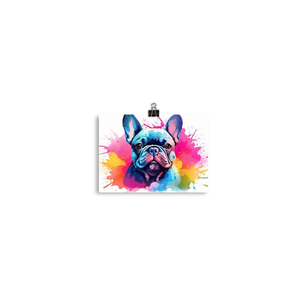 Colorful French Bulldog Pop Art Splash Poster - Oh Posters