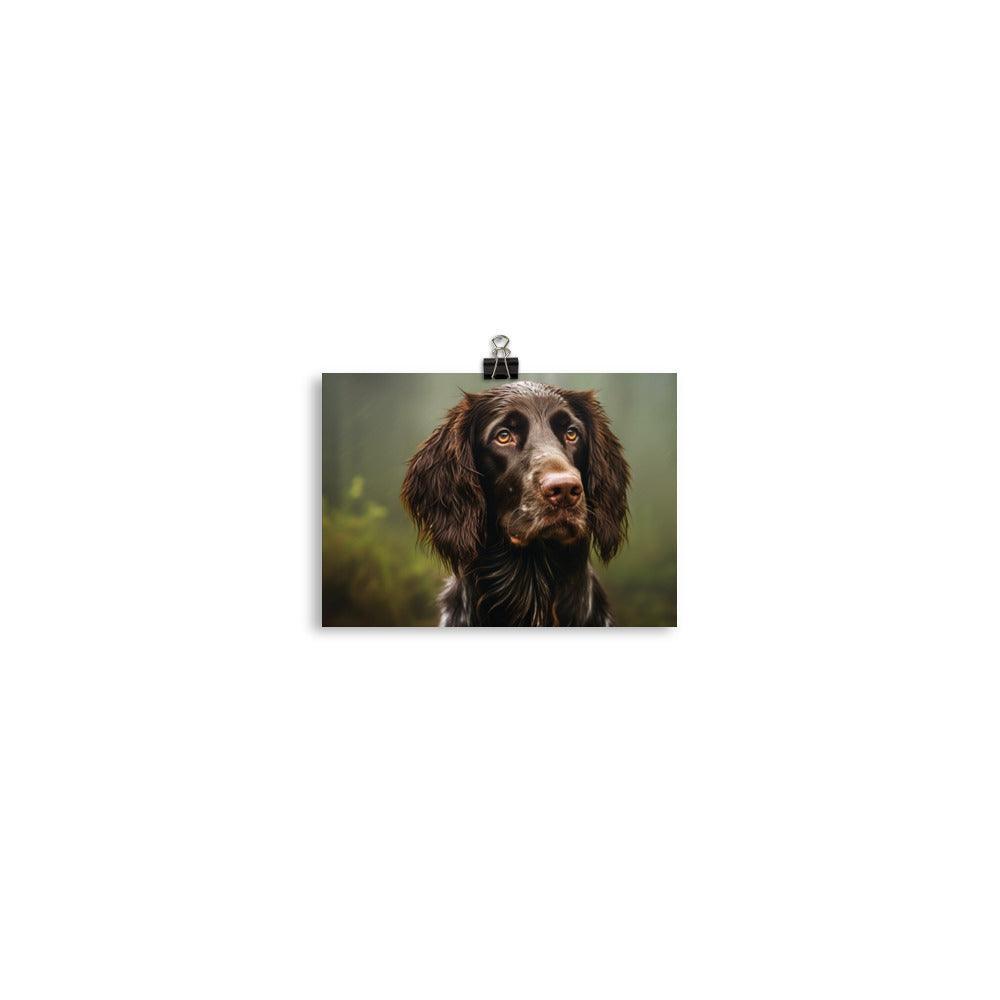 German Longhaired Pointer Rainy Day Portrait Poster - Oh Posters