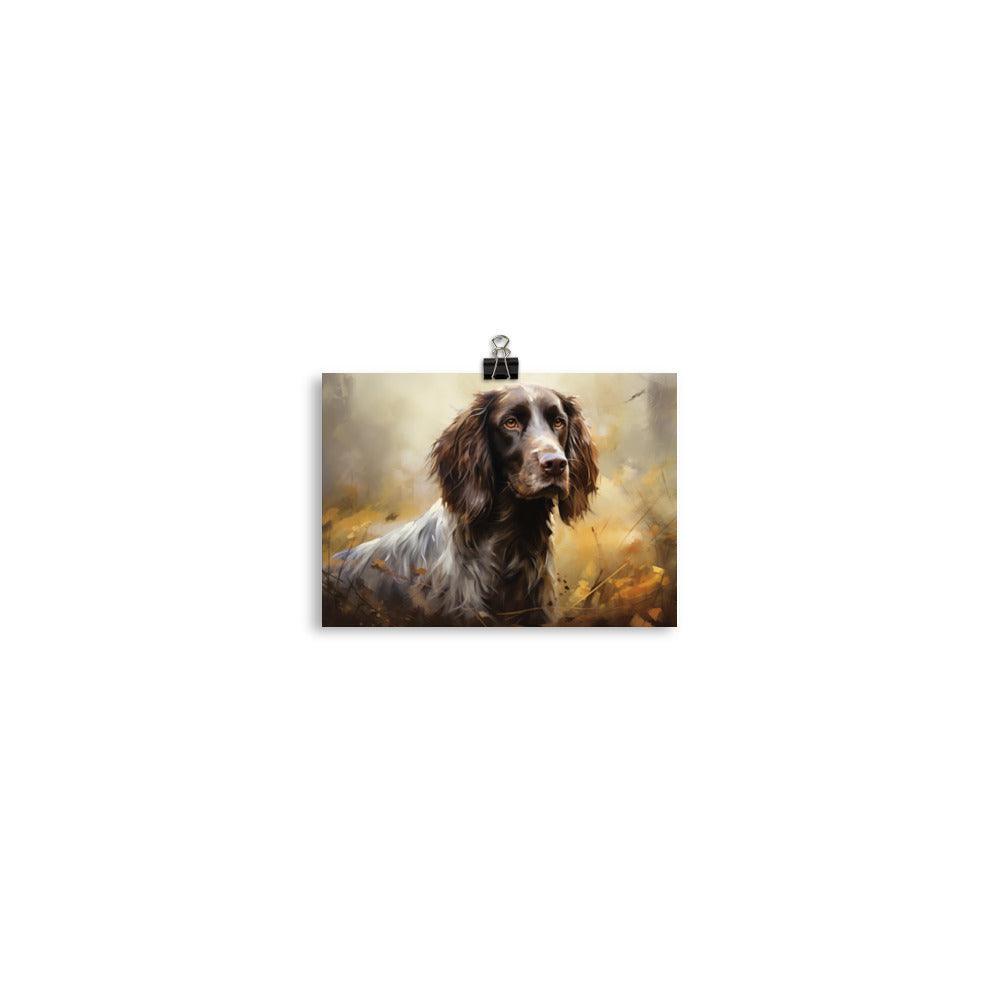 German Longhaired Pointer Autumn Elegance Art Poster - Oh Posters