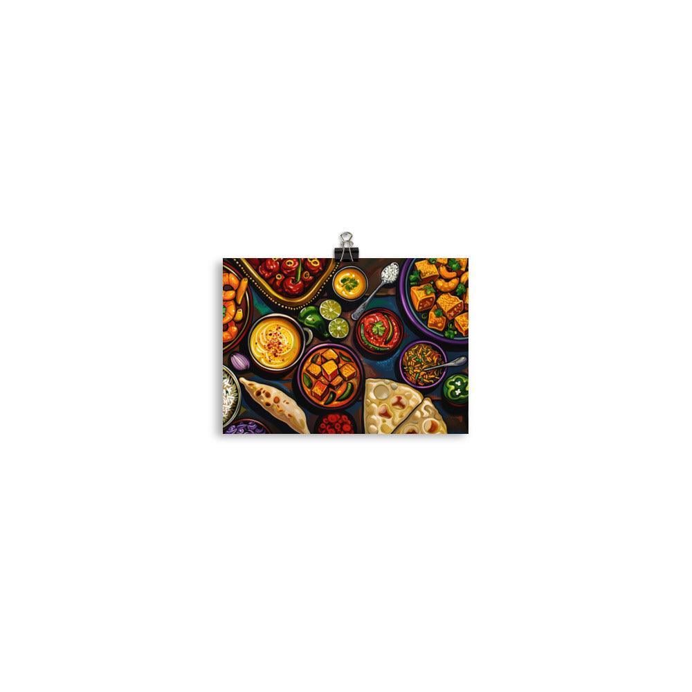 Indian Feast Colorful Traditional Cuisine Art Poster - Oh Posters