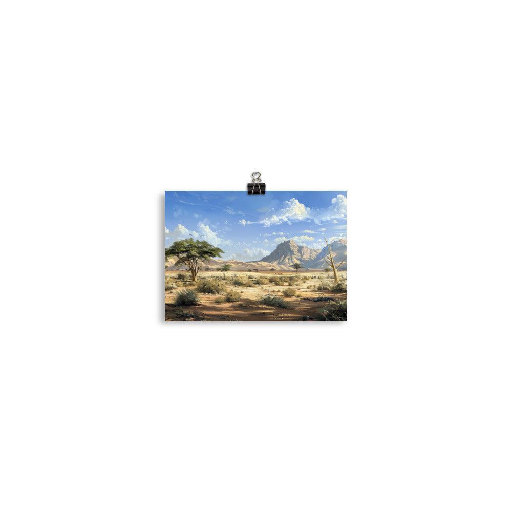 Djibouti Acacia Trees and Sand Dunes Art Poster - Oh Posters