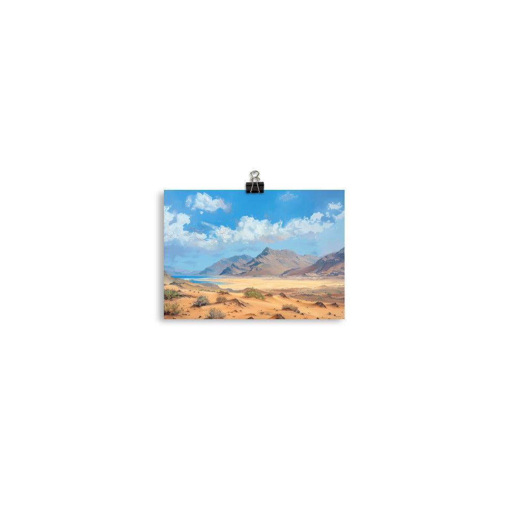 Djibouti Desert Mountains Landscape Painting Poster - Oh Posters