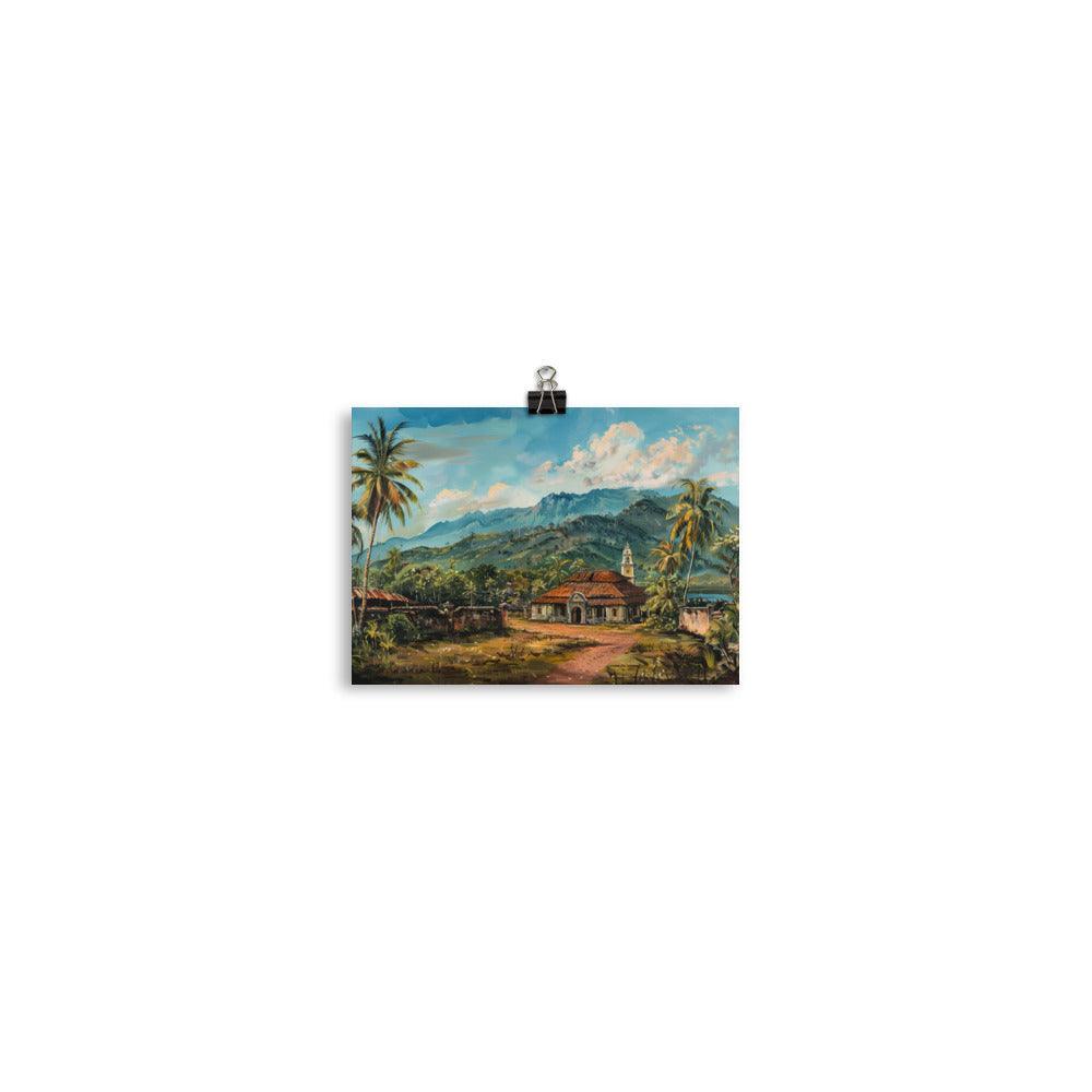 East Timor Tropical Mountain Village Painting Poster - Oh Posters