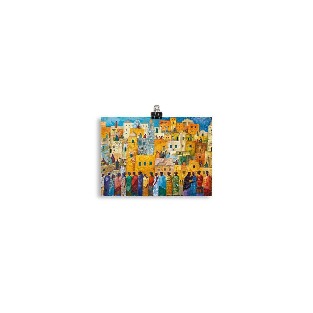 Eritrea Vibrant Town Mosaic Artwork Poster - Oh Posters