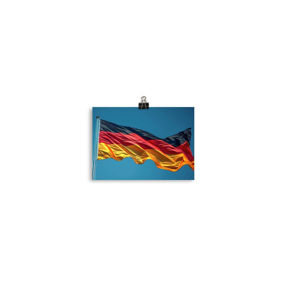 Germany Waving Flag Clear Sky Poster - Oh Posters