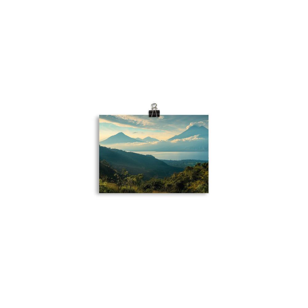 Guatemala Majestic Volcanic Lake Scenic Landscape Poster - Oh Posters