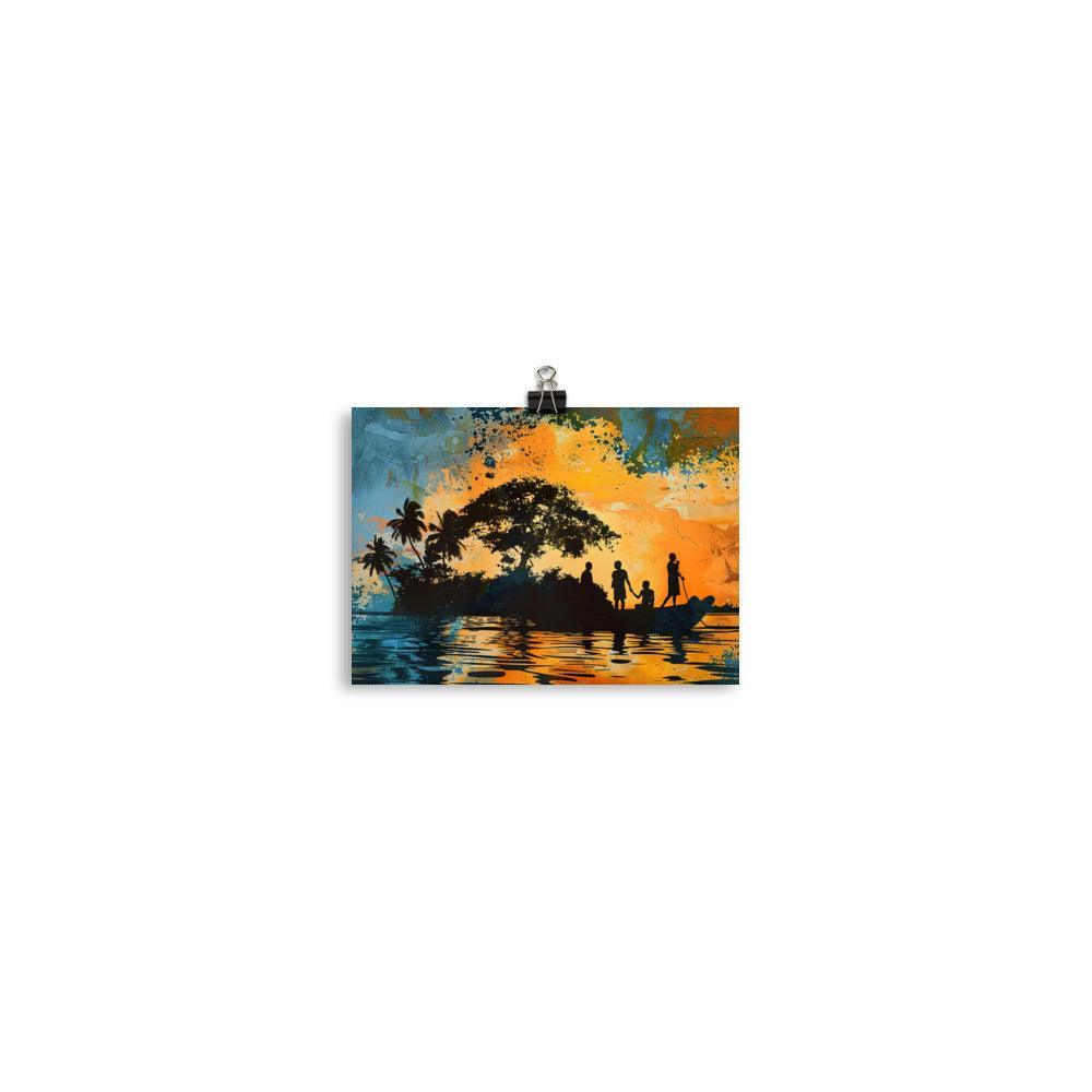 Guinea Island Silhouette Abstract Poster - Oh Posters