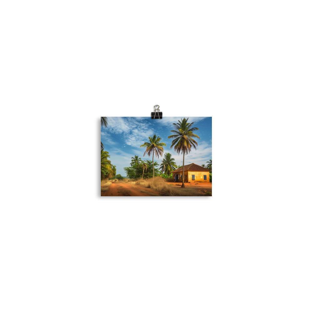 Guinea-Bissau Rustic Countryside Palm Trees Poster - Oh Posters