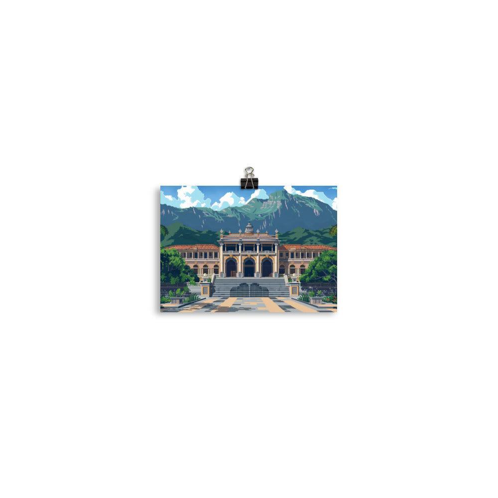 Honduras Historic Palace Pixel Art Poster - Oh Posters