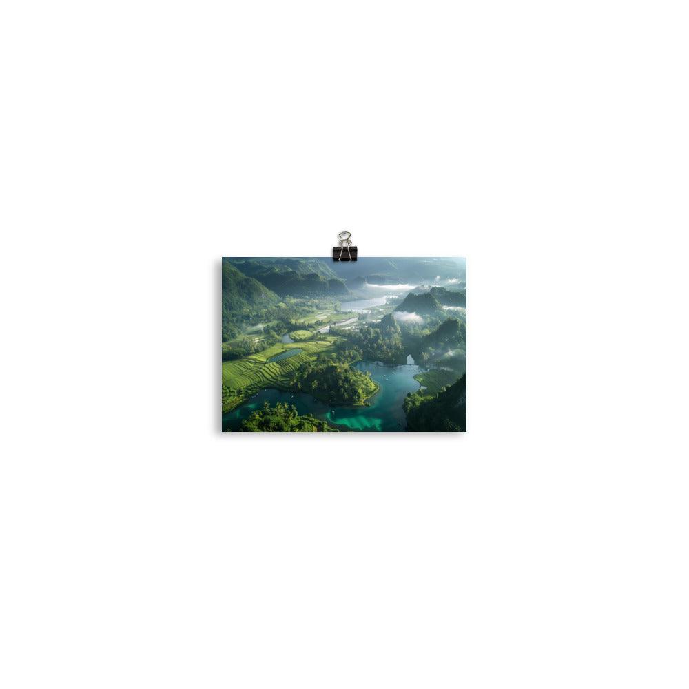 Indonesia Lush Green Valley Scenic Poster - Oh Posters