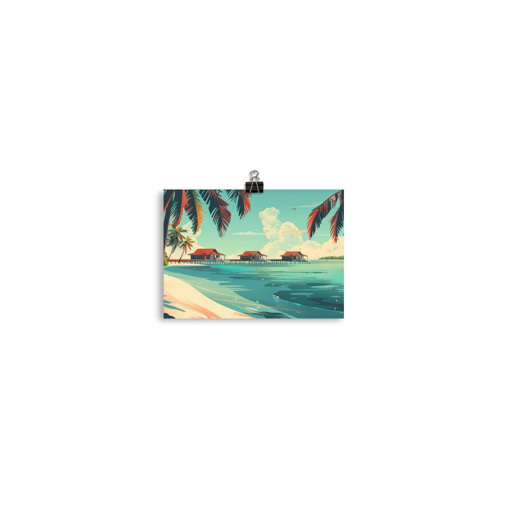 Maldives Overwater Bungalows Tropical Beach Poster - Oh Posters