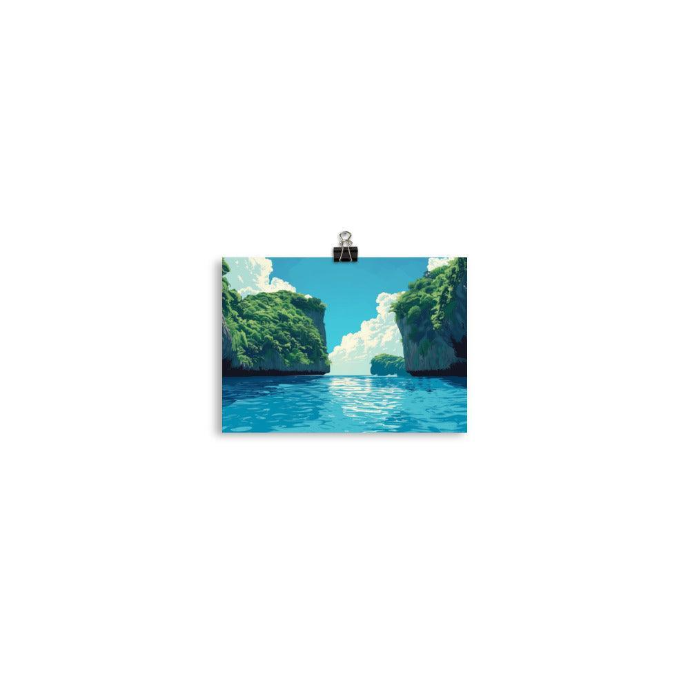 Palau Tropical Lagoon with Lush Cliffs Poster - Oh Posters