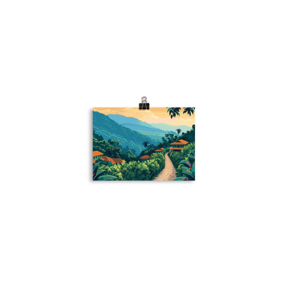 Rwanda Lush Mountain Village Scenic Poster - Oh Posters