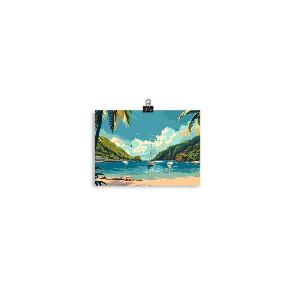 Saint Lucia Tranquil Bay Scenic Landscape Poster - Oh Posters