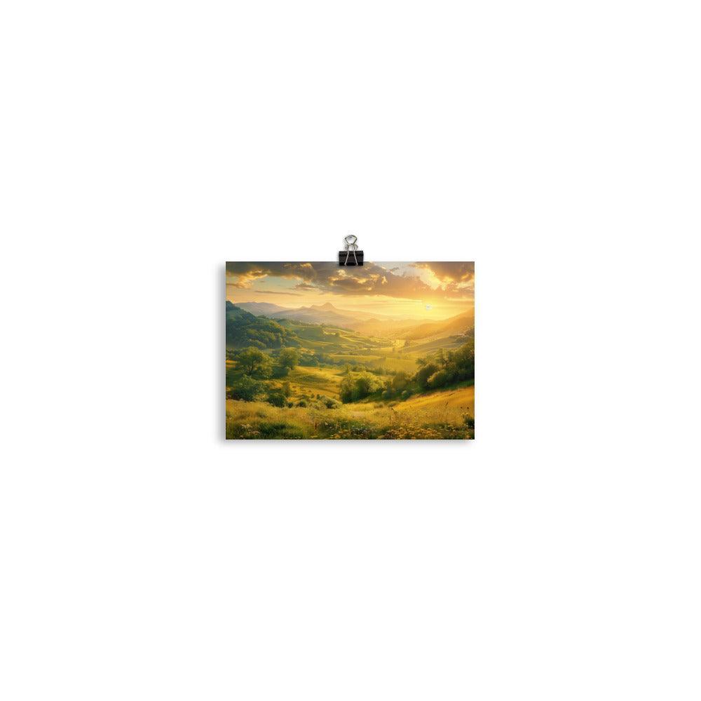Slovakia Golden Mountain Valley Sunrise Poster - Oh Posters