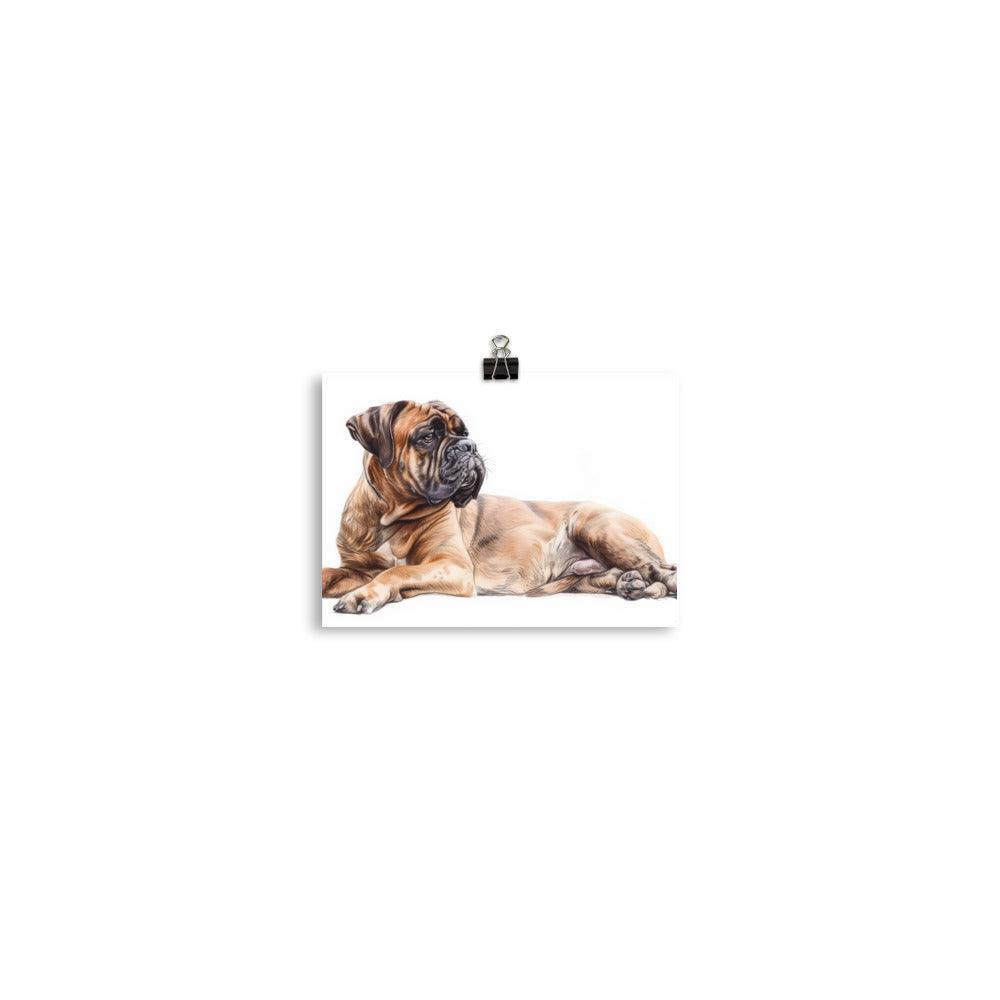 Bullmastiff Sketch Style Drawing Poster - Oh Posters