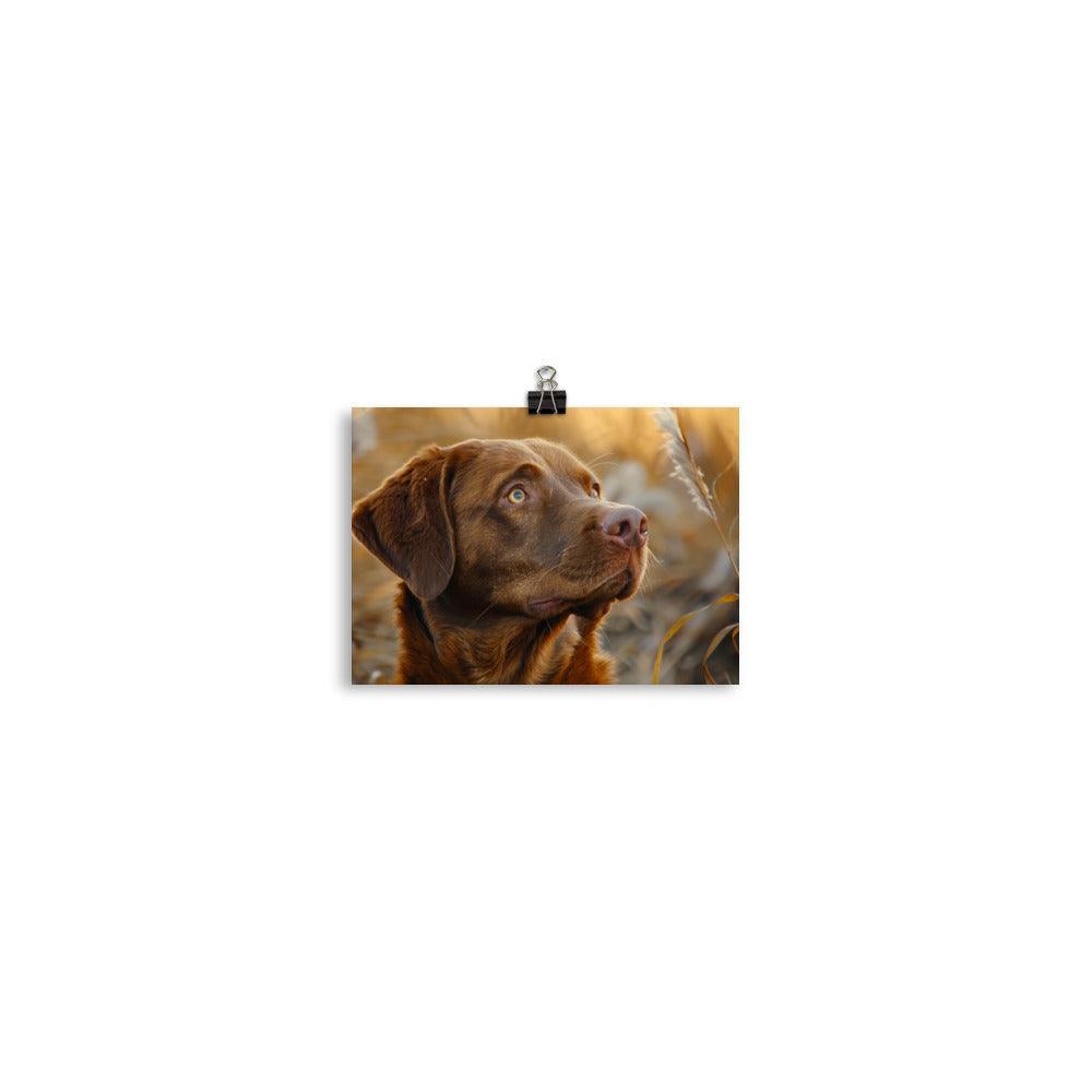 Chesapeake Bay Retriever Autumn Field Portrait Poster - Oh Posters