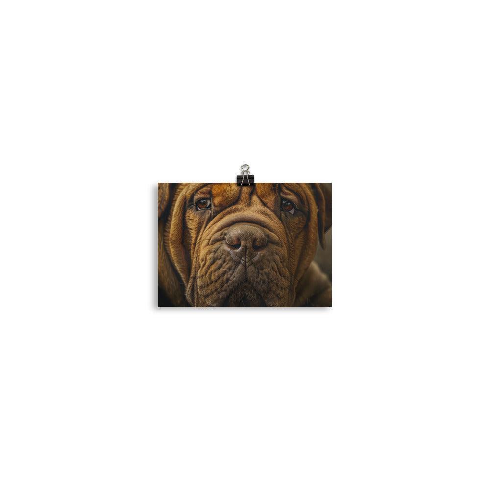 Chinese Shar-Pei Close-Up Wrinkled Face Portrait Poster - Oh Posters