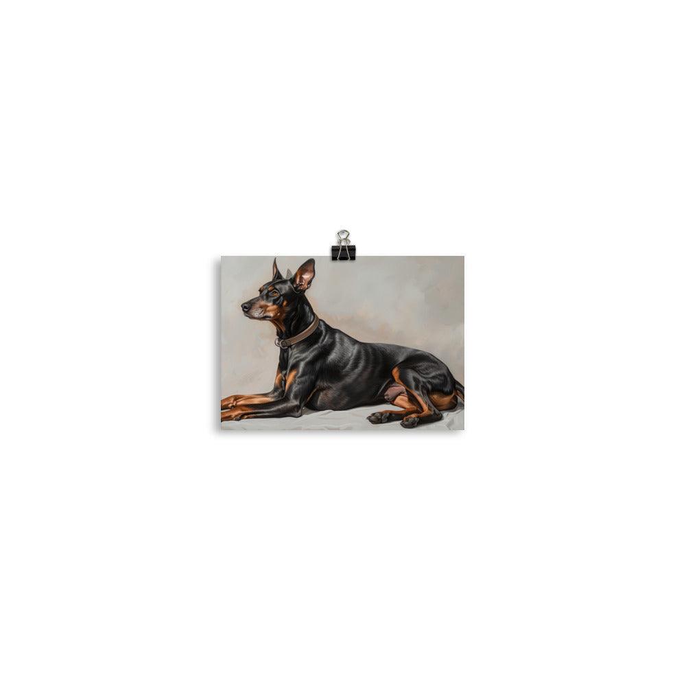 German Pinscher Realistic Side Pose Portrait Poster - Oh Posters