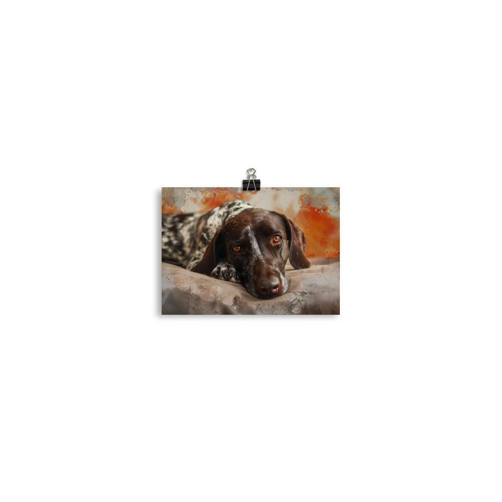 German Shorthaired Pointer Resting on Artistic Background Poster - Oh Posters