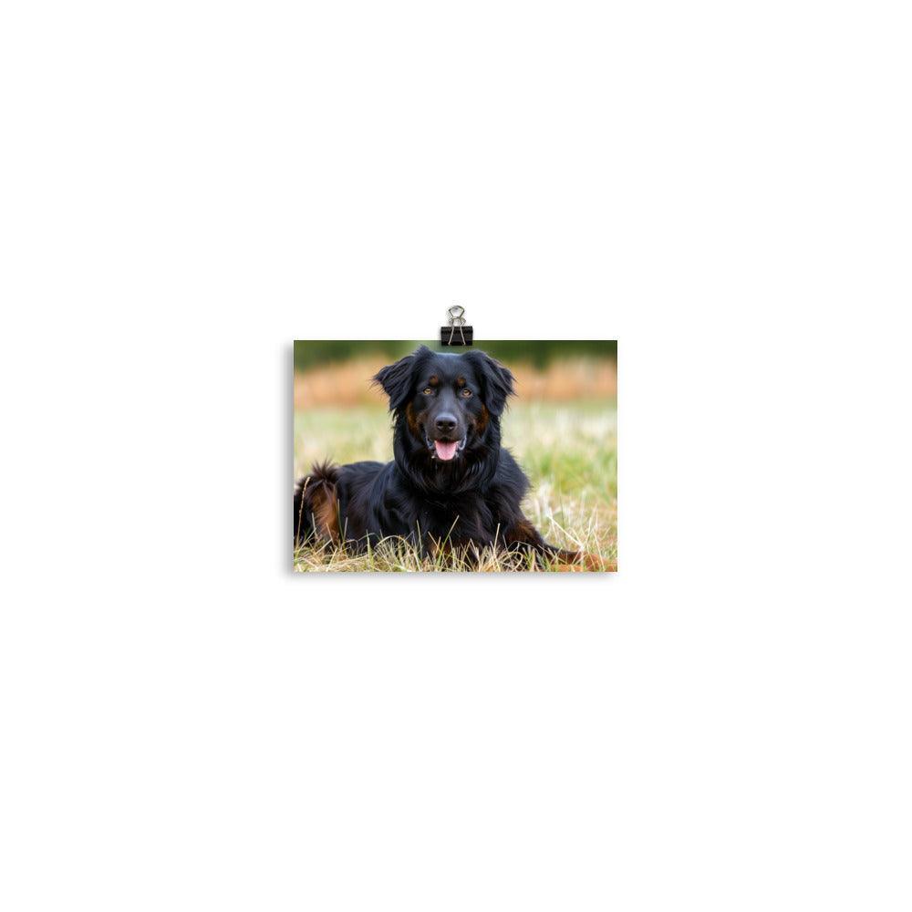 Hovawart Dog Relaxing in Field Photograph Poster - Oh Posters