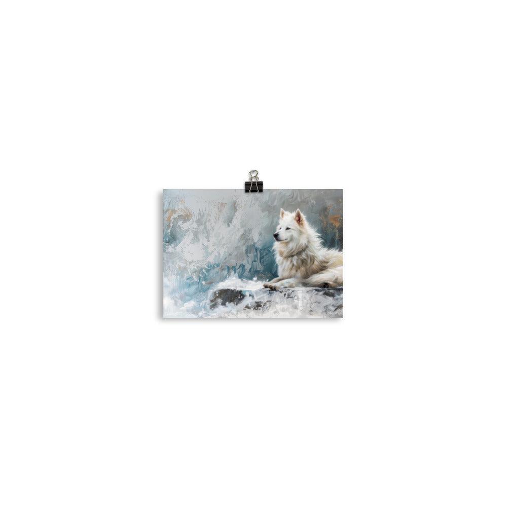 Icelandic Sheepdog Winter Landscape Painting Poster - Oh Posters