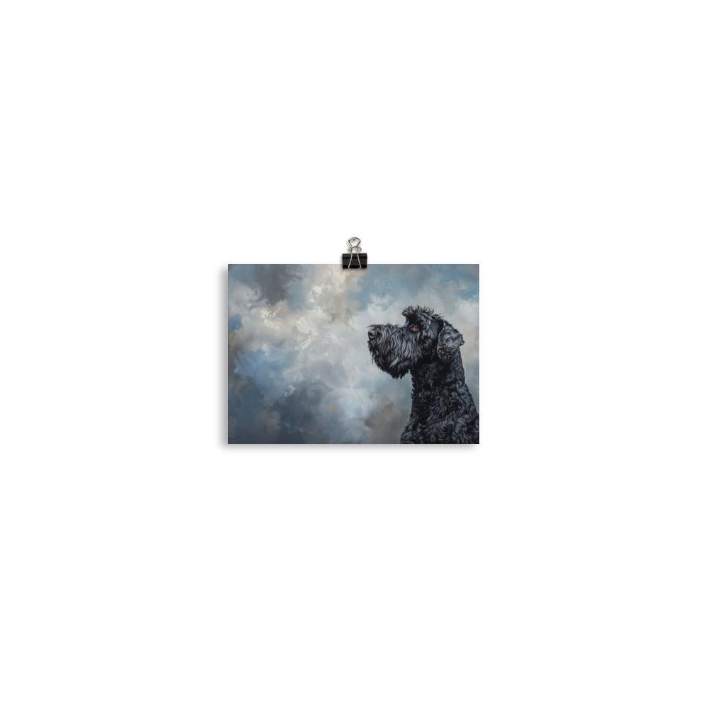 Kerry Blue Terrier Side Profile Painting Poster - Oh Posters