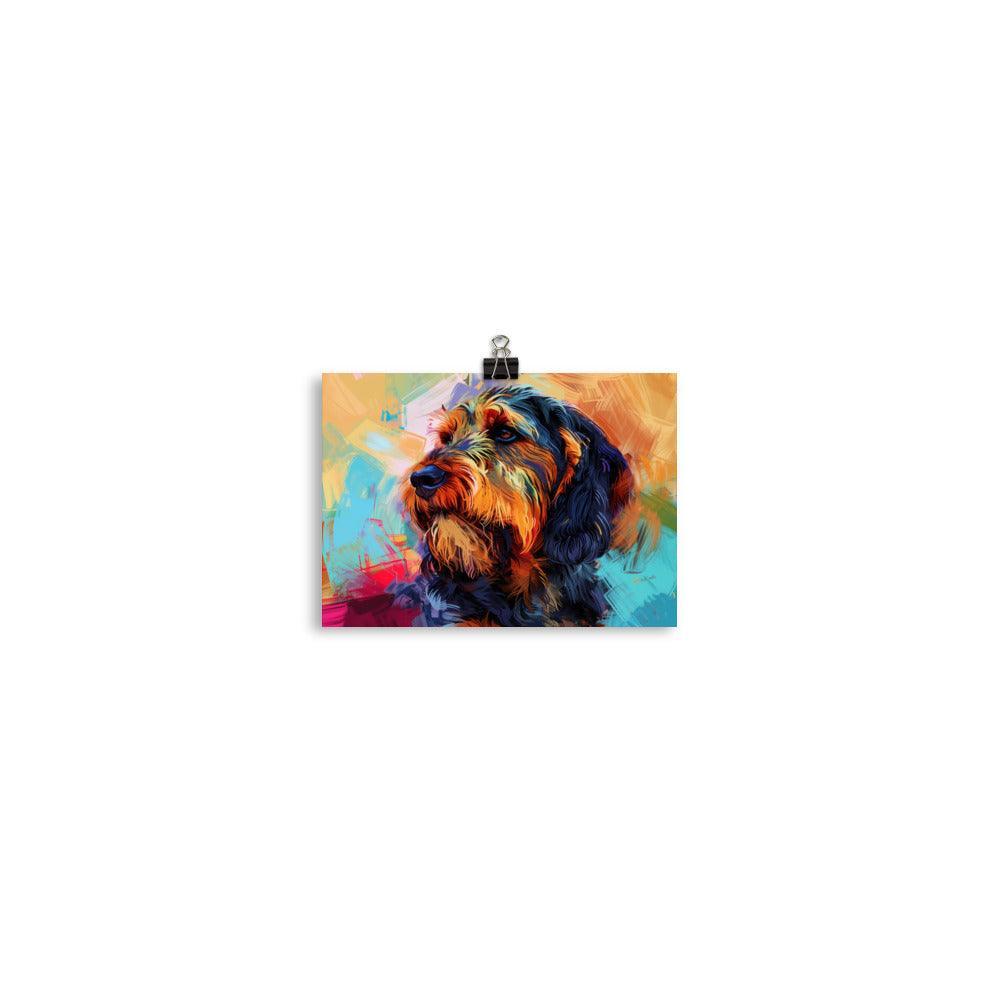 Otterhound Abstract Colorful Dog Art with Vibrant Background Poster - Oh Posters