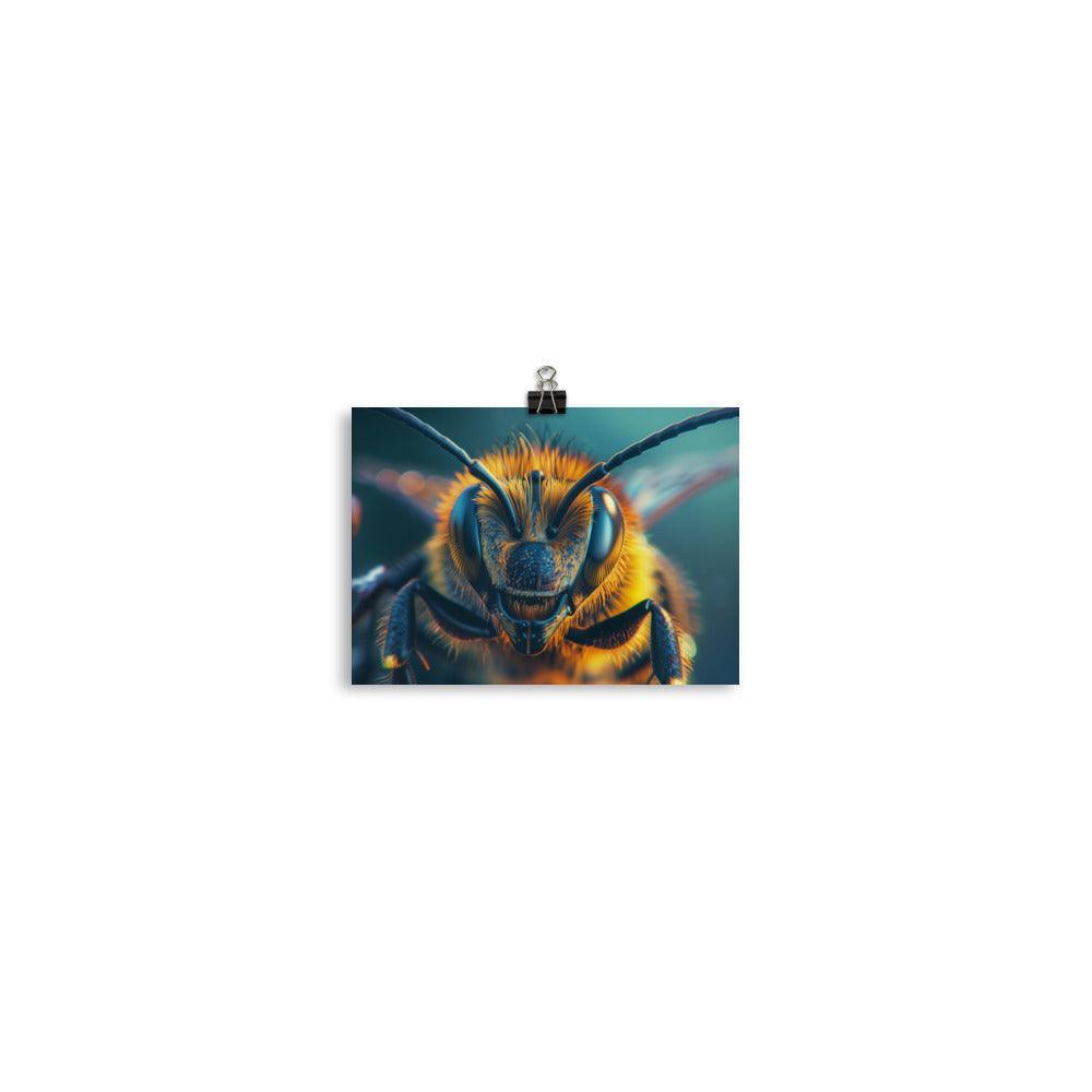 Macro Honeybee Closeup Detailed Insect Photography Poster - Oh Posters