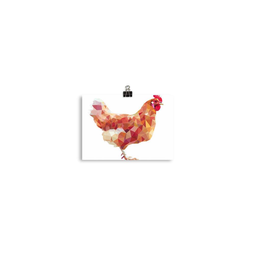 Chicken Low Poly Geometric Art Poster - Oh Posters