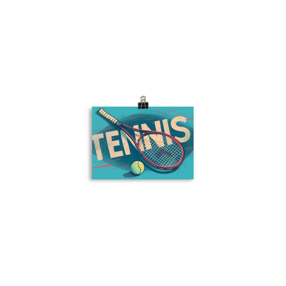 Tennis Racket and Ball Retro Sports Graphic Poster - Oh Posters