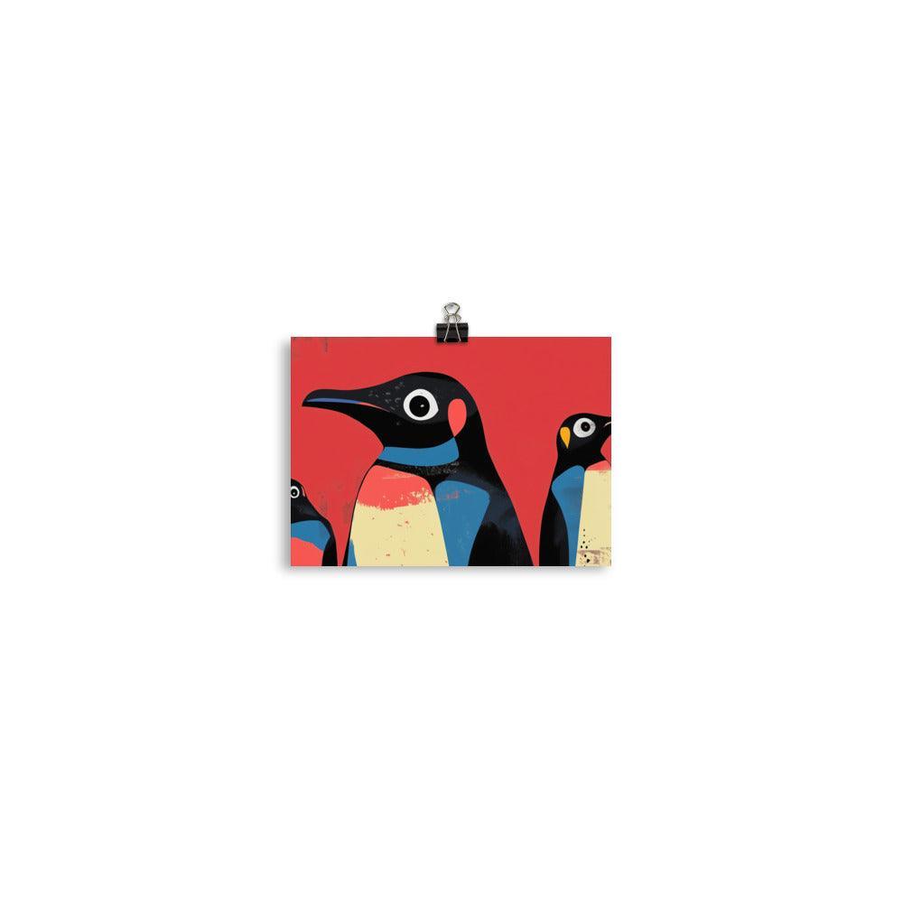 Colorful Penguin Trio Modern Pop Art Design Poster - Oh Posters