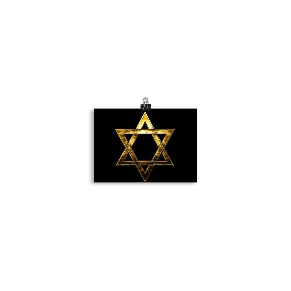 Golden Star of David Jewish Symbol Art Poster - Oh Posters