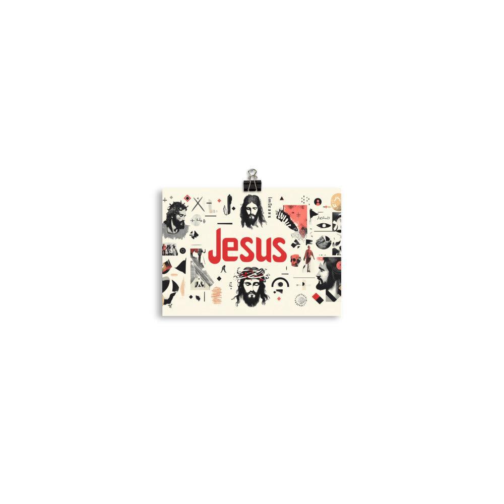 Jesus Modern Minimalist Spiritual Collage Art Poster - Oh Posters