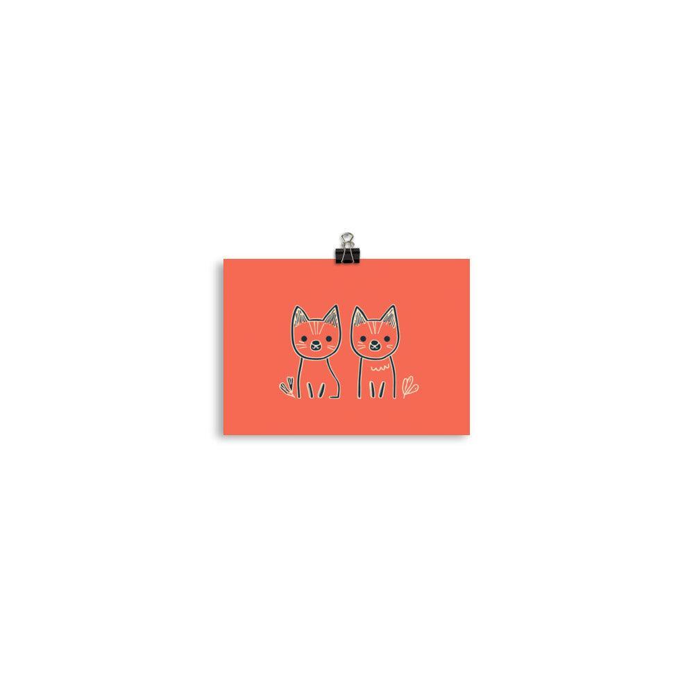 Cartoon Minimalist Dingos Digital Illustration Poster - Oh Posters