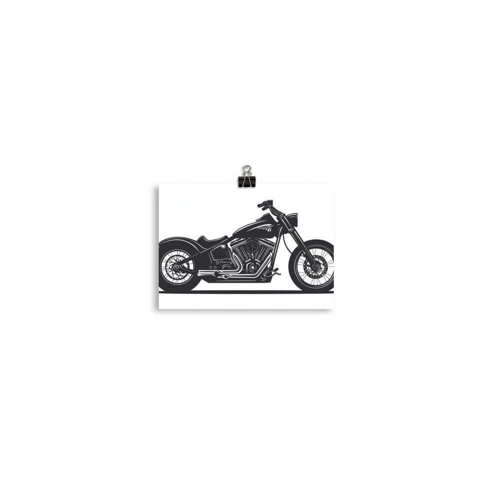 Retro Style Motorcycle Line Art Illustration Poster - Oh Posters