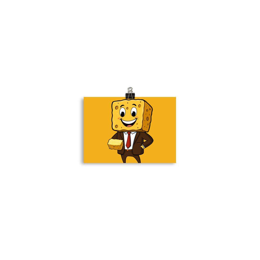 Sponge Cartoon Character in Business Suit Digital Art Poster - Oh Posters