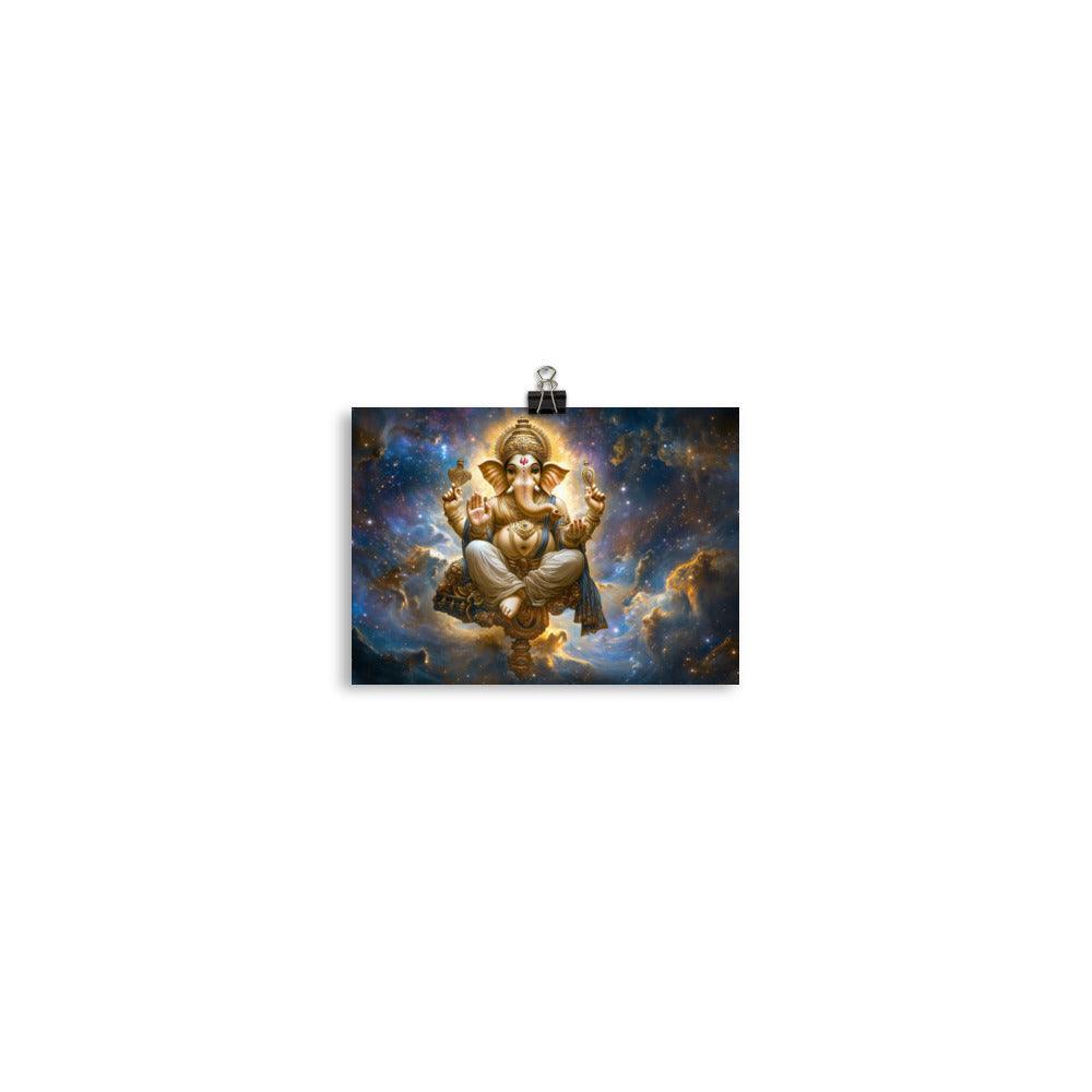 Cosmic Ganesh in a Starry Universe Fantasy Divine Art Poster - Oh Posters