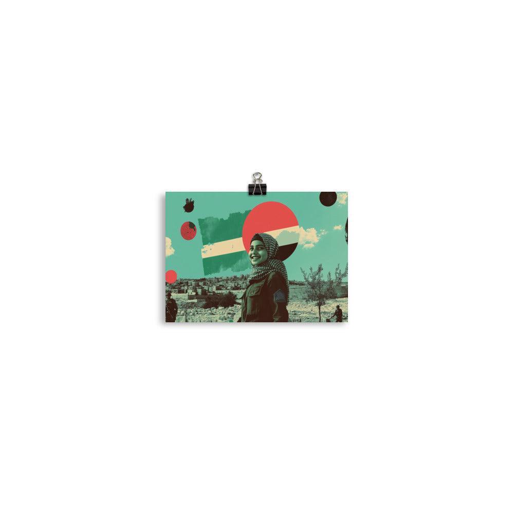 Palestinian Girl Smiling Pop Art Collage Poster - Oh Posters