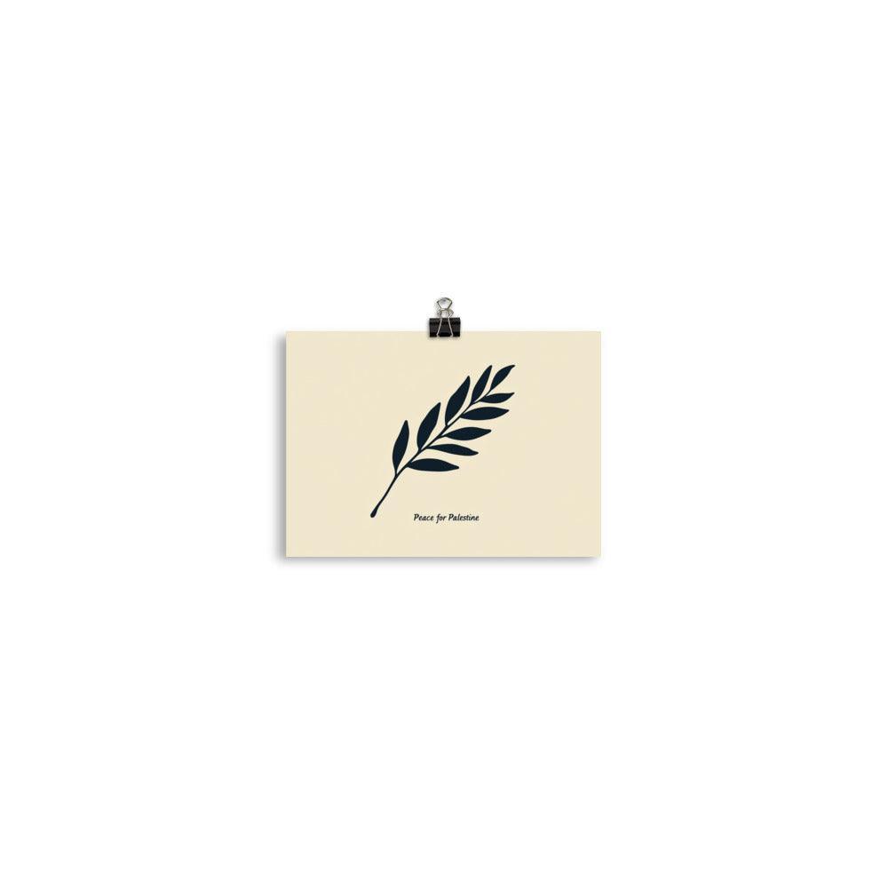 Peace for Palestine Olive Branch Minimalist Design Poster - Oh Posters