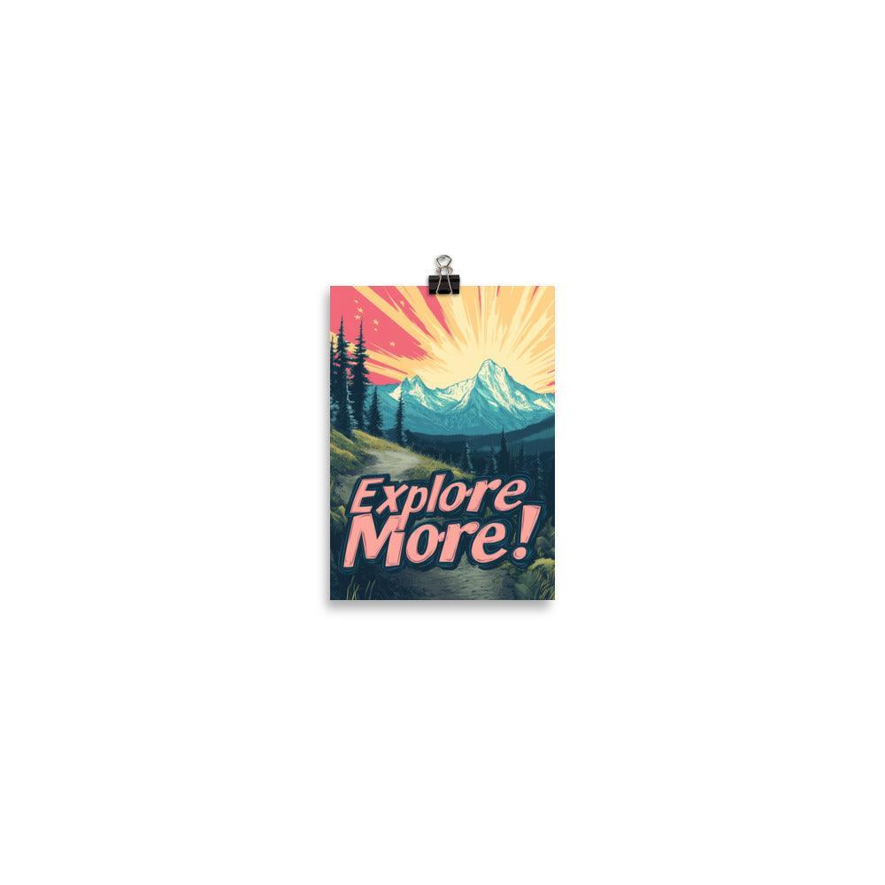 Explore More Mountain Sunset Scene with Pathway and Pink Sky Poster - Oh Posters