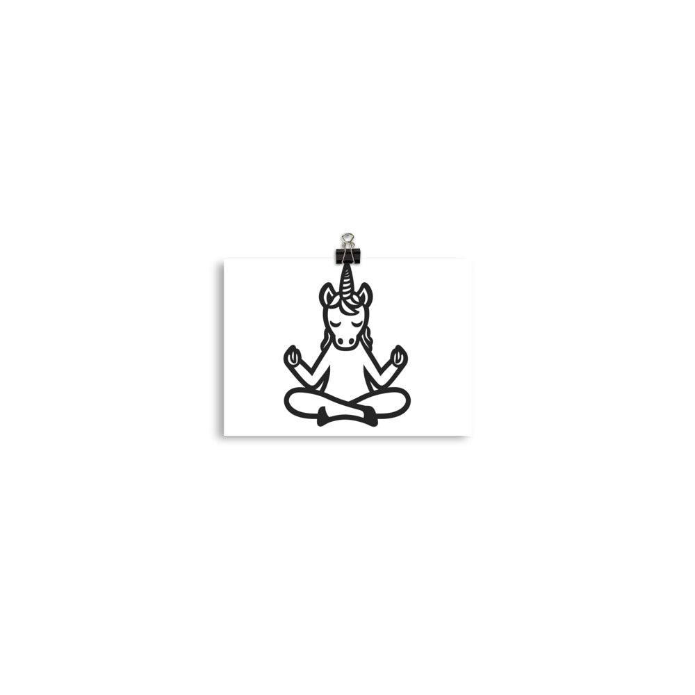 Unicorn Yoga Pose Serenity Zen Meditation for Mindfulness Poster - Oh Posters