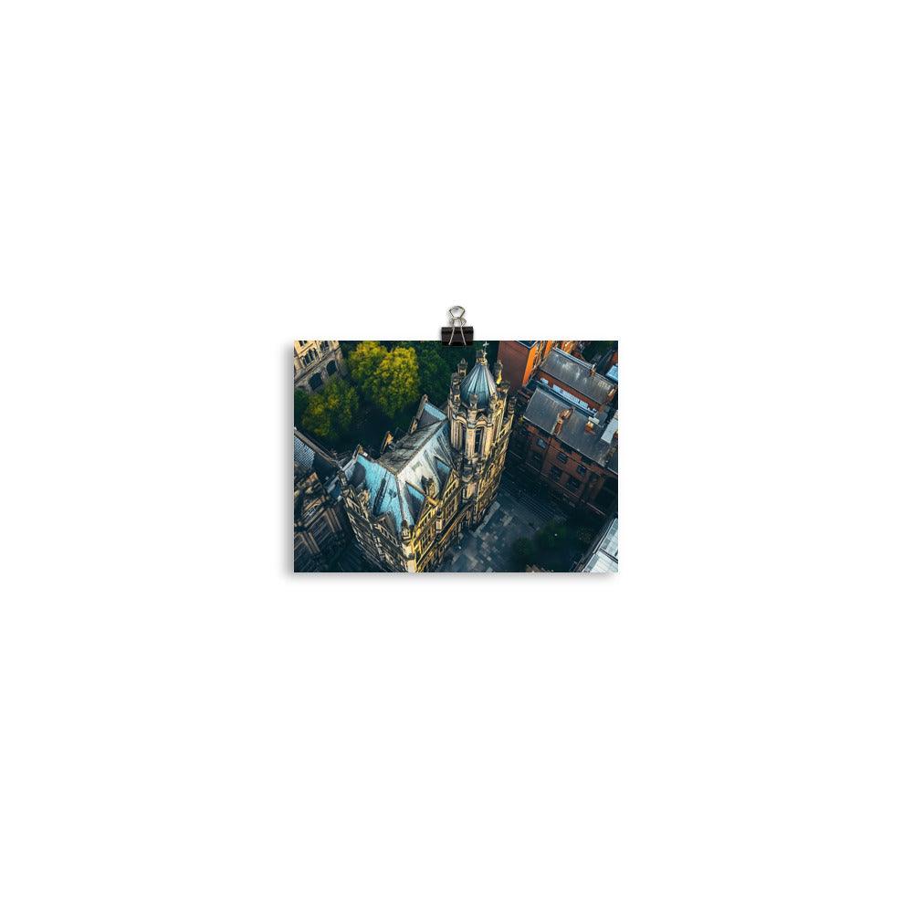 Manchester Aerial View Architecture Charm Urban Skyline Poster - Oh Posters