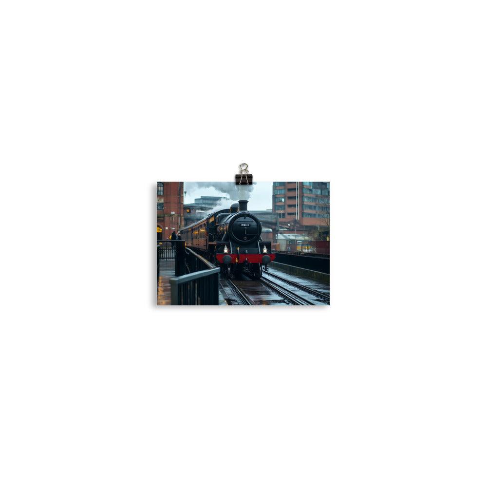 Manchester Steam Train Adventure Through Iconic Urban Landscape Poster - Oh Posters