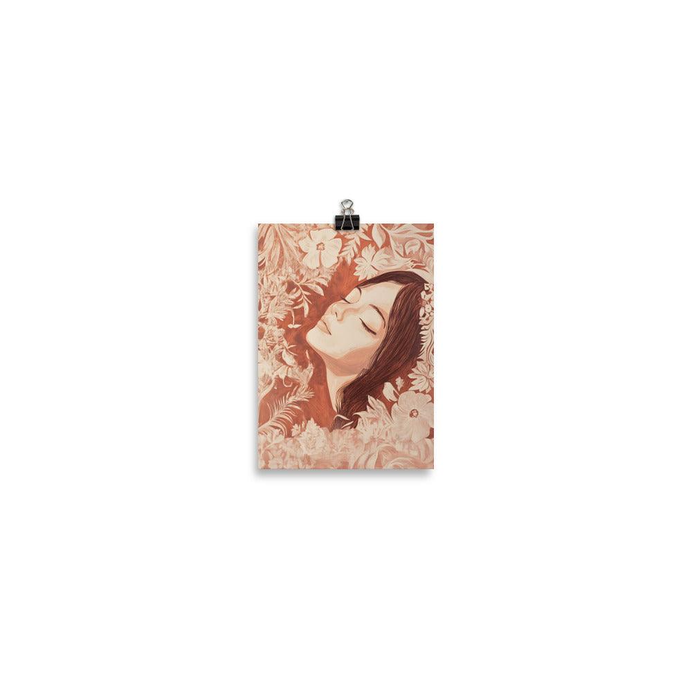 Boho Floral Serenity Dreamscape in Earthy Tones Poster - Oh Posters