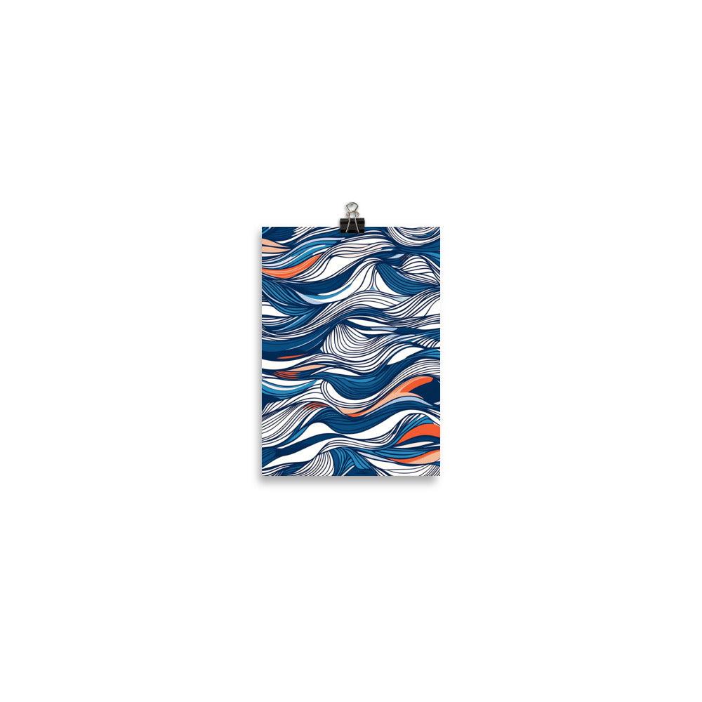 Boho Ocean Waves Abstract Art Flowing Patterns for Free Spirits Poster - Oh Posters