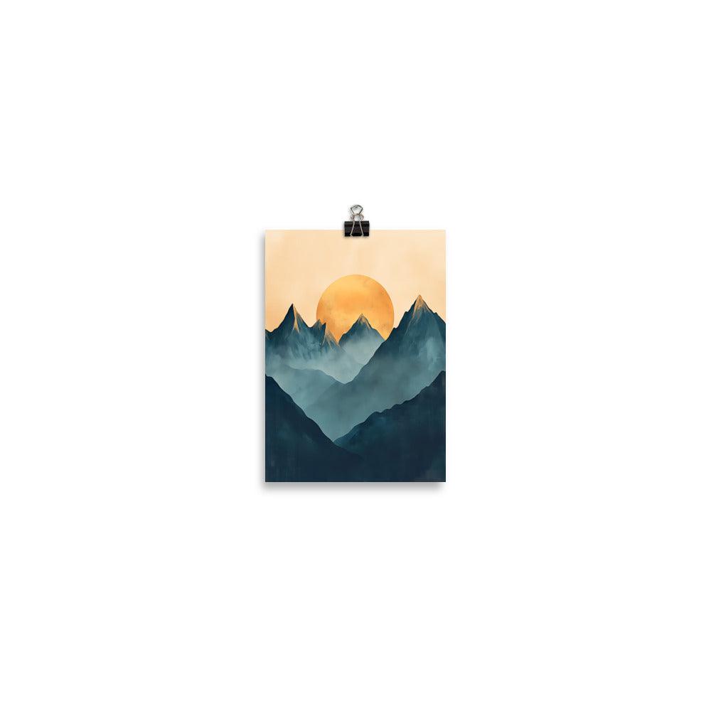 Boho Mountain Sunrise Serenity Canvas Art Poster - Oh Posters