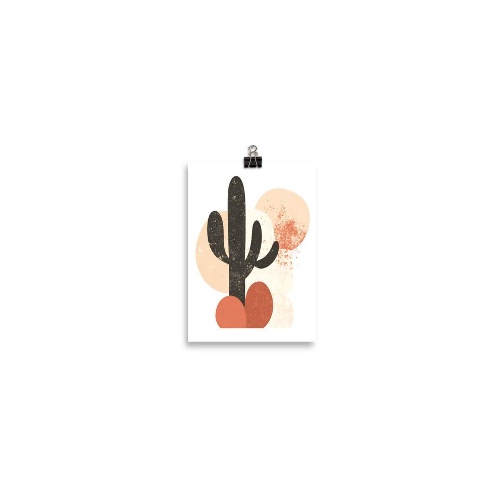 Boho Desert Cactus Minimalist Earthy Tones Poster - Oh Posters