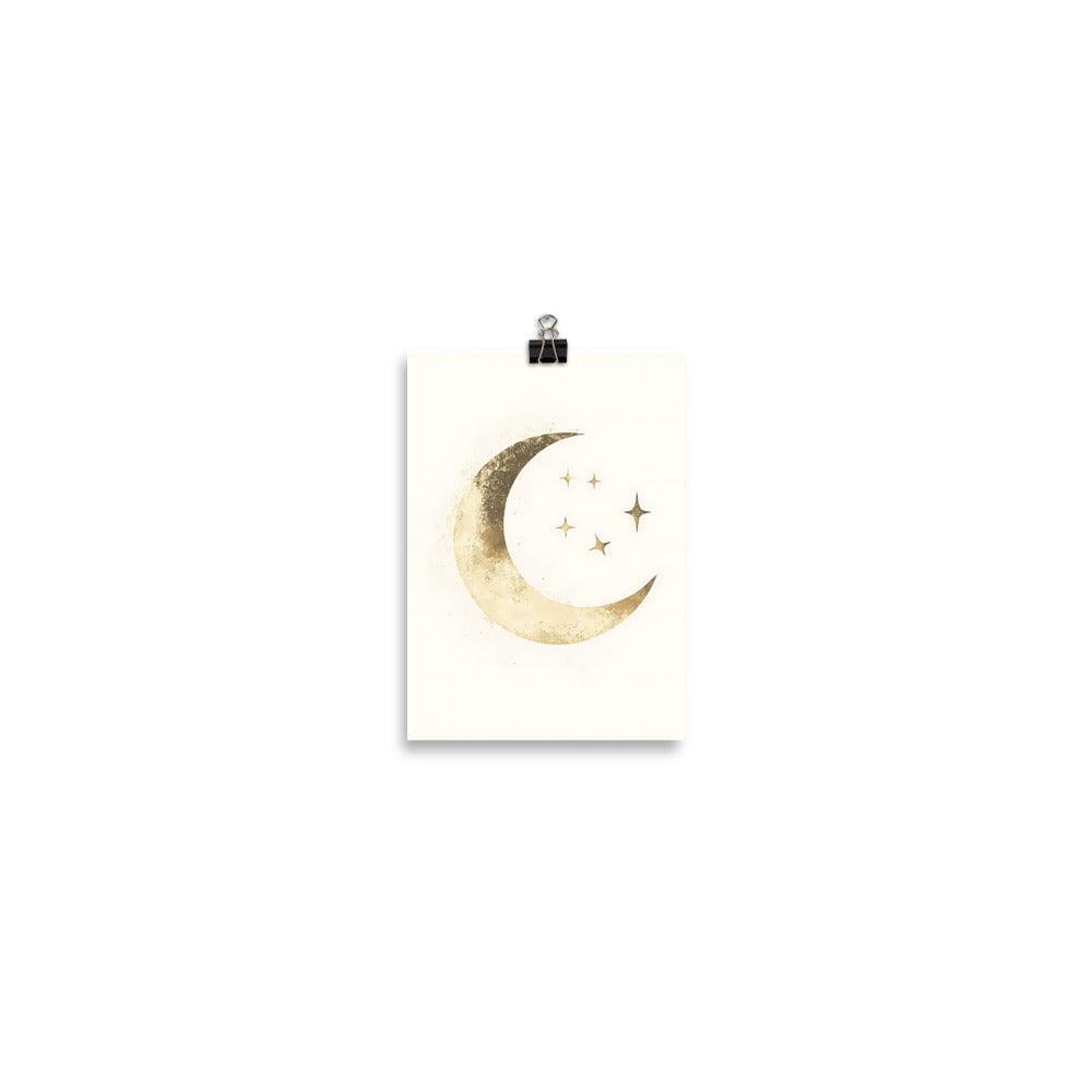 Boho Moon and Stars Celestial Vibe Poster - Oh Posters