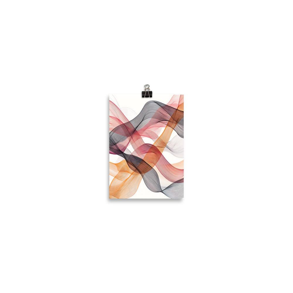 Boho Abstract Waves in Earthy Tones Poster - Oh Posters